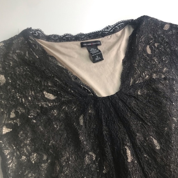 NY&co Black Lace top - Picture 6 of 8